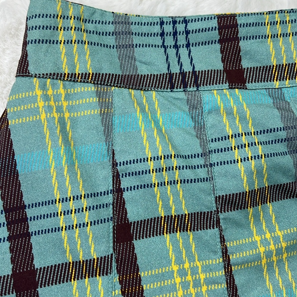 MAEVE Anthro Plaid Pleated Mini Skirt 12 Preppy Fall Academia Tartan Punk NEW - Picture 11 of 17